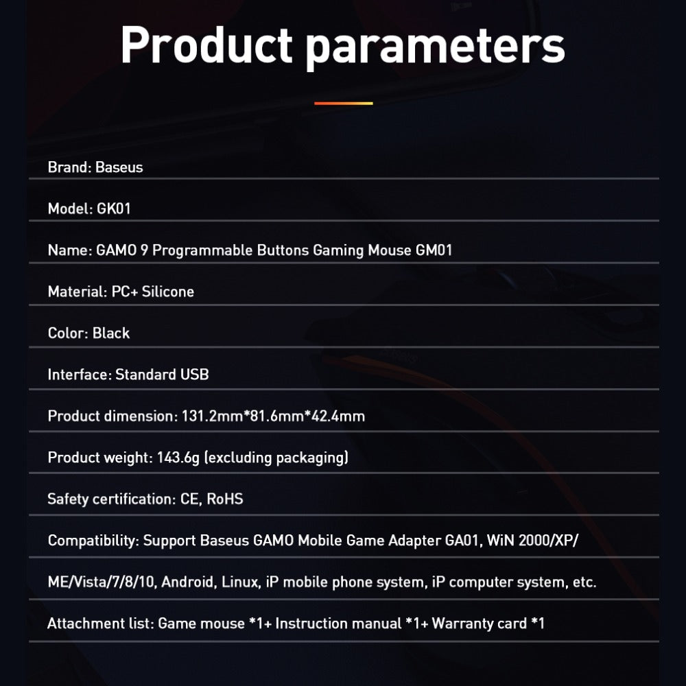 Baseus GAMO Wired 6400 DPI Gaming Mouse