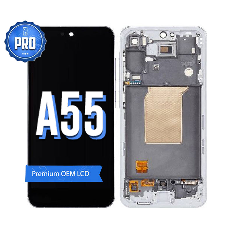 Samsung A55 LCD and Digitiser Replacement with Middle Frame | OEM