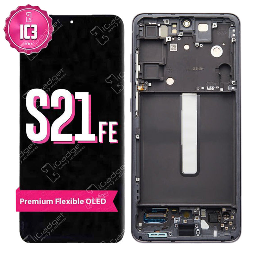Samsung S21 FE 5G IC3 Screen Replacement with Middle Frame | OLED (SM-G990B/G990U)
