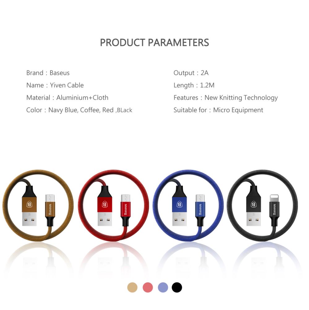 BASEUS 1M Micro USB Cable (2A) | Yiven Series Charging Cable