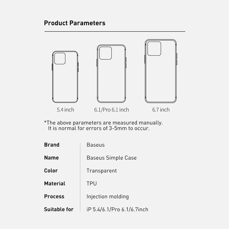 Baseus iPhone Simple Series Transparent Case specifications
