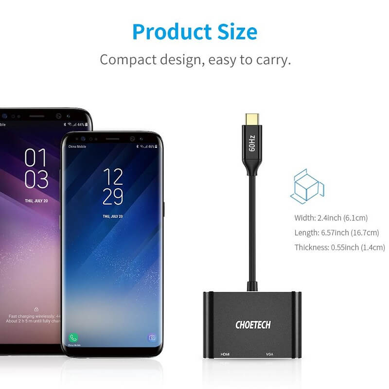 CHOETECH USB-C to HDMI & VGA adapter (HUB-M17)