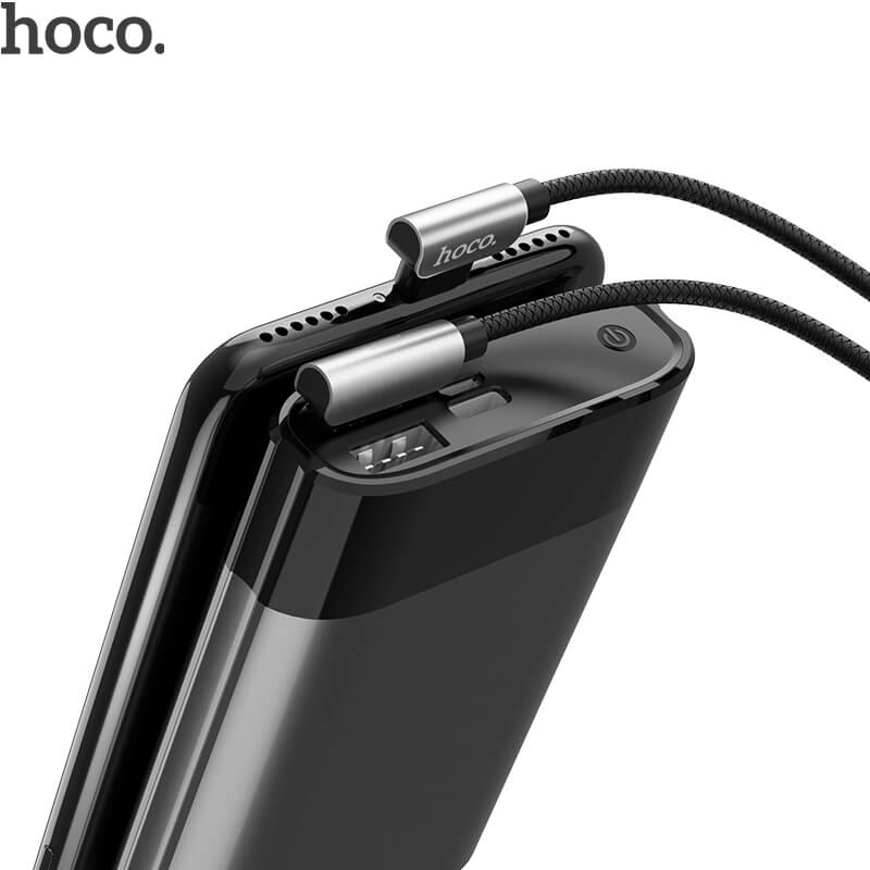 HOCO 1.2M Dual Elbow USB-A to USB-C Charging Cable (2.4A) | U42 Exquisite Steel Angled L-Shaped Data Type-C Charger Cable
