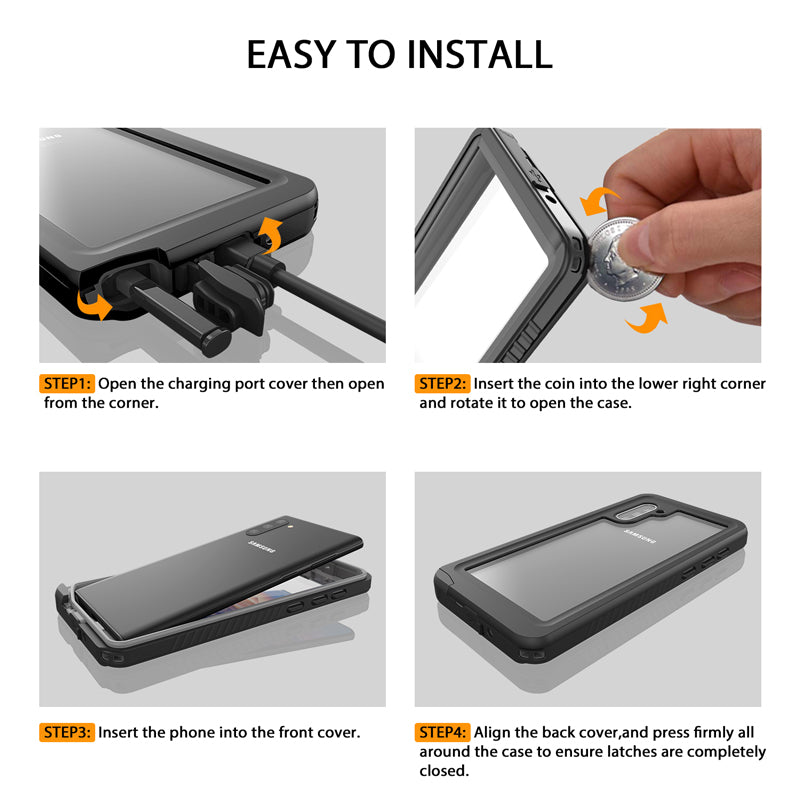 Redpepper FS Waterproof Case for Samsung Galaxy Note 10