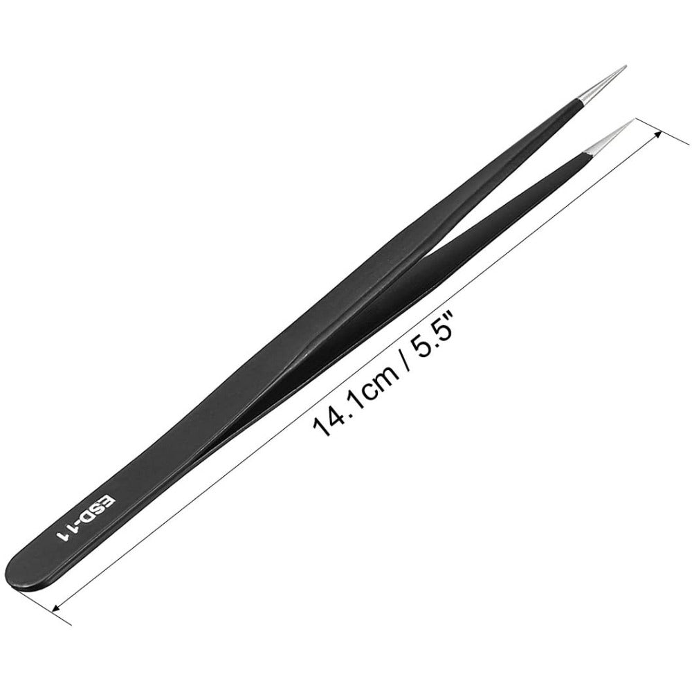 ESD Anti-Static Stainless Steel Straight Tweezers | ESD 11