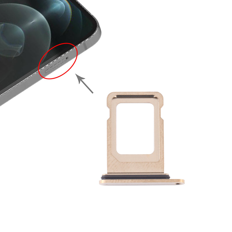 iPhone 12 Pro/ iPhone 12 Pro Max Gold Sim Tray Replacement (Dual Sim) with phone