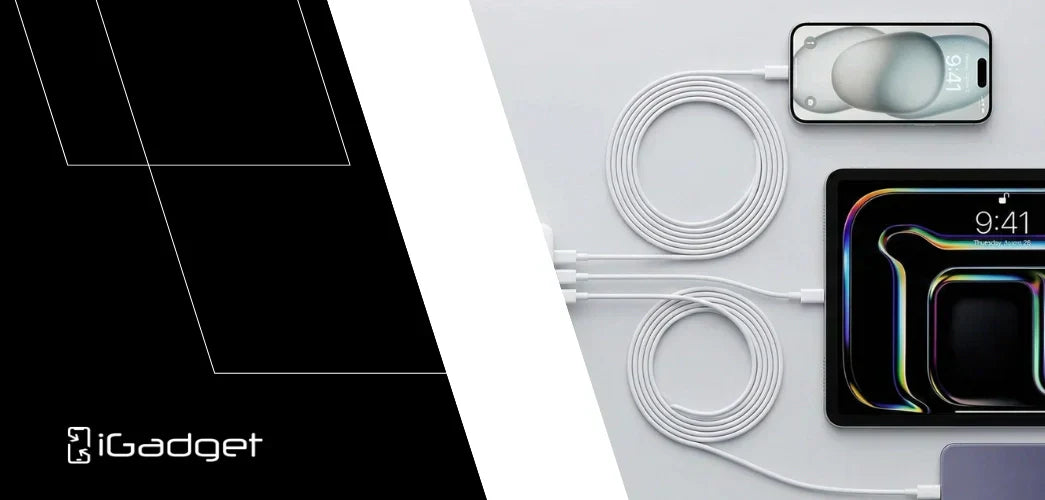 IGadget single USB C charger used across multiple devices