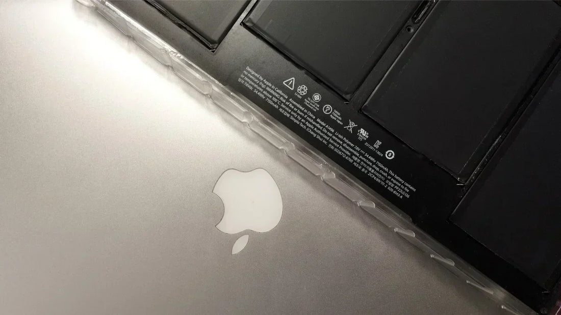 MacBook Battery Health Check - Apple Logo & Exposed Battery