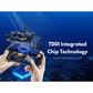 TDDI Integrated Chip Technology: two hands playing a game on an iPhone with a glowing chip graphic over the screen, captioned smooth and accurate touch