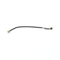 Thin black coaxial signal cable for the iPhone 6s Plus laid in a gentle curve, with a small metal press fit connector at each end.