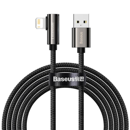 BASEUS 2M Elbow USB to Lightning Charging Cable (2.4A) | Legendary Series L-Shaped Bend Apple iPhone Fast Charger Cable