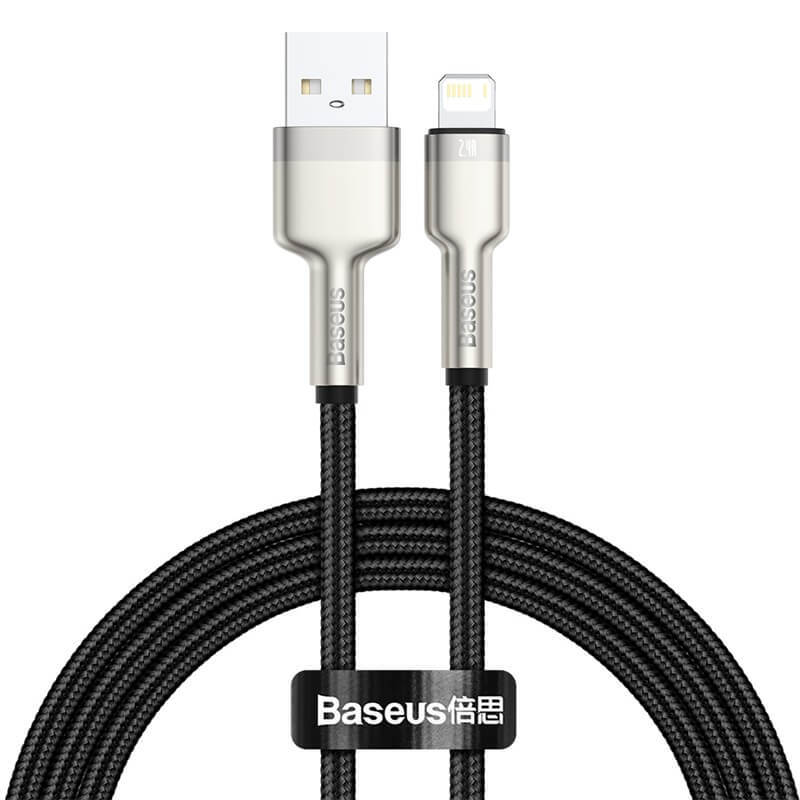 BASEUS 1M USB to Lightning Charging Cable (2.4A) | Cafule Metal Series Apple iPhone Fast Charger Cable