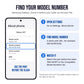 How to find your Samsung Galaxy model number: open Settings, About phone, and match the SM model code before the slash to the compatible model list