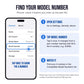How to find your iPhone model number: open Settings, General, About, then tap Model Number to show the A number and match it to the compatible model list