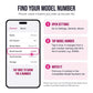 How to find your iPhone model number: open Settings, General, About, then tap Model Number to show the A number and match it to the compatible model list