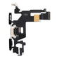 iPhone 11 charging port flex cable with a white Lightning port, front view of the port, microphone and flex