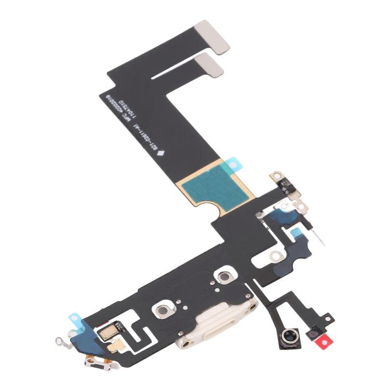 Back of the iPhone 12 mini charging port flex cable, showing the rear of the Lightning port board and flex
