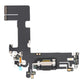 iPhone 13 charging port flex cable with a black Lightning port, front view of the port, microphone and flex