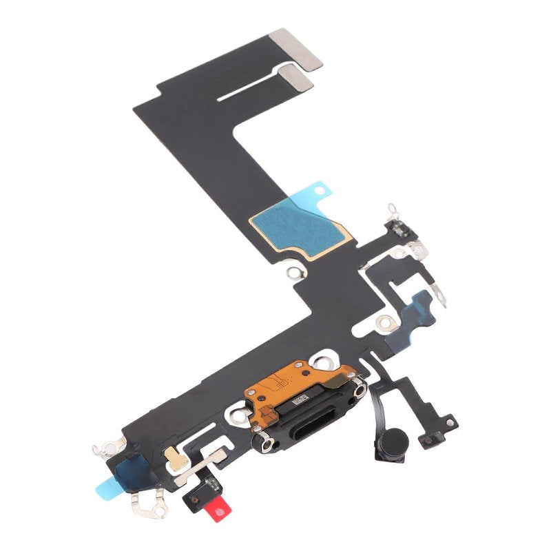 Back of the iPhone 13 mini charging port flex cable, showing the rear of the Lightning port board and flex