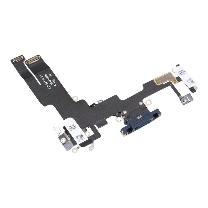 Back of the iPhone 14 charging port flex cable, showing the rear of the Lightning port board and flex