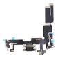 iPhone 14 Plus charging port flex cable with a black Lightning port, front view of the port, microphone and flex