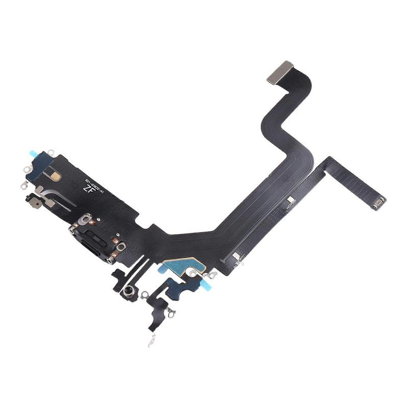 Back of the iPhone 14 Pro Max charging port flex cable, showing the rear of the Lightning port board and flex