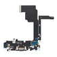 Back of the iPhone 15 Pro charging port flex cable laid flat, showing the USB-C port from behind, the printed part number and the board connectors