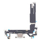 iPhone 16 charging port flex cable with a white USB-C port, front view of the port, microphone and flex
