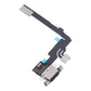 Angled view of the iPhone 16 Pro charging port flex cable with a black USB-C port and its connectors