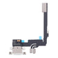 iPhone 16 Pro charging port flex cable with a white USB-C port, front view of the port, microphone and flex