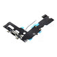 Angled view of the iPhone 7 Plus charging port flex cable with a black Lightning port and its connectors
