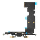 iPhone 8 Plus charging port flex cable with a black Lightning port, front view of the port, microphone and flex