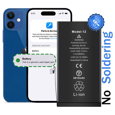 iPhone 12/12 Pro Diagnostic Battery with Pulled Chip | No Warning Messages