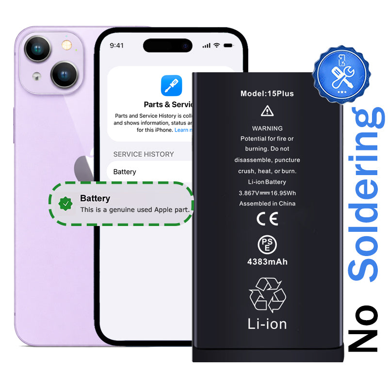 iPhone 15 Plus Diagnostic Replacement Battery | 4383mAh Zero Cycle | No Warning Messages