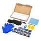 The MacBook Pro 13 inch Retina A1502 replacement battery, battery model A1582, shown in its open box with the supplied tools and accessories