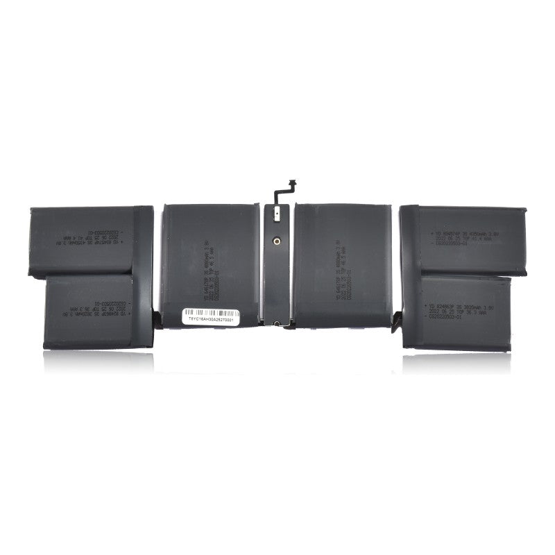 Reverse side of the MacBook Pro 16 inch A2485 replacement battery, battery model A2527, showing the back of the cells