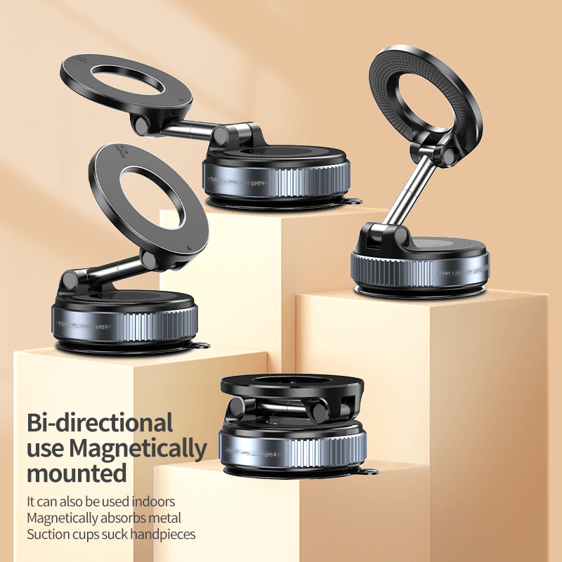 K007 360° Adjustable MagSafe Vacuum Suction Car Mount | Metal Phone Holder