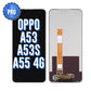 OPPO A53, A53s and A55 4G premium OEM LCD screen replacement, showing the front and the back of the screen