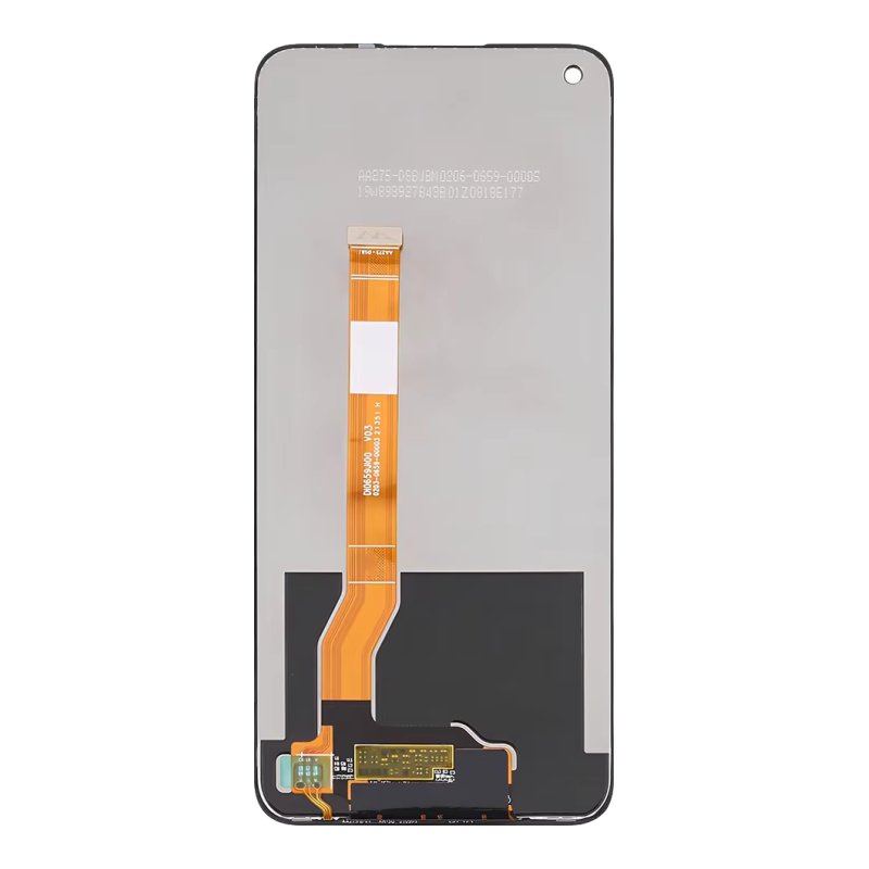 Back of the OPPO A76 and A36 premium OEM LCD replacement screen, showing the flex cable and connector