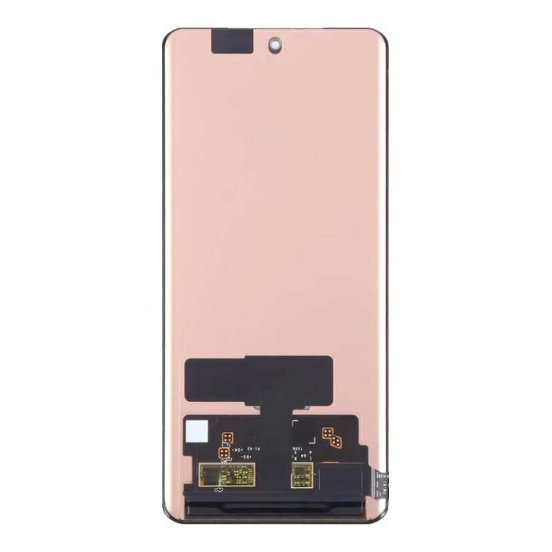 Back of the OPPO Reno 10 and Reno 10 Pro premium soft OLED replacement screen, showing the flex cable and connector