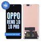 OPPO Reno 10 and Reno 10 Pro premium soft OLED screen replacement, showing the front and the back of the screen