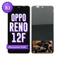 OPPO Reno 12F OL3 aftermarket OLED screen replacement, showing the front and the back of the screen