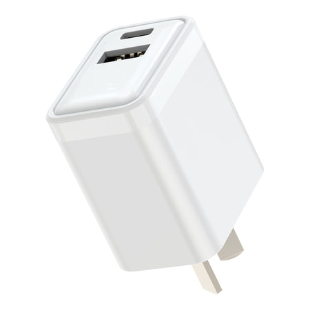 30W Dual Port USB-A & USB-C Wall Charger  | NZ/AU SAA Approved