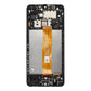 Back of the Samsung Galaxy A12 replacement screen, showing the new middle frame with the orange display flex marked SM-A125F, ready for your board and battery