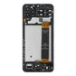 Back of the Samsung Galaxy A13 4G replacement screen, showing the new middle frame with the display flex marked SM-A135F, ready for your board and battery