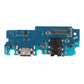 Samsung Galaxy A13 5G charging port board printed SM-A136, with USB-C port and headphone jack, straight-on front view on a white background