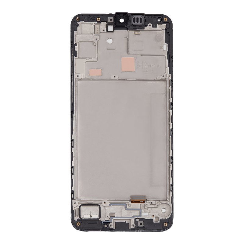 Back of the Samsung Galaxy A16 5G (SM-A166B) replacement OLED screen, showing the new middle frame marked A16, ready for your board, sub-board and battery