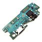 Samsung Galaxy A32 5G charging port board for the SM-A326B, with USB-C port, headphone jack and microphone, angled view on a white background