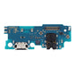 Samsung Galaxy A32 5G charging port board for the SM-A326B, with USB-C port, headphone jack and microphone, straight-on front view on a white background