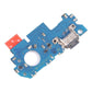 Samsung Galaxy A34 5G charging port board printed SM-A346_06, with USB-C port and microphone, angled view of the other side on a white background